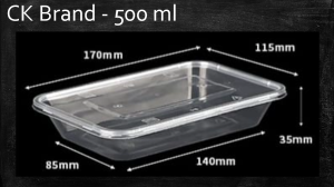 [10pcs] Rectangle Microwavable Food Container (500ml 750ml 1000ml)