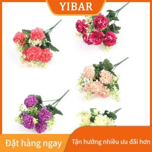 YIBAR 1 Bó Hoa 5 Đầu Tú Cầu Hoa Lụa Hoa Nhân Tạo Giữ Hoa Trang Trí Nội Thất