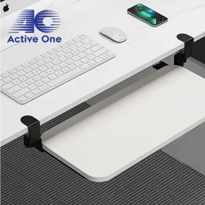 ACTIVEONE Keyboard Sliding Tray Under Table Bracket Adjustable Height Pull Out Keyboard No Drilling Punch-Free Desktop Drawer Mouse Storage Rack Laci Gelangsar Papan Kekunci-Fulfilled by ACTIVEONE