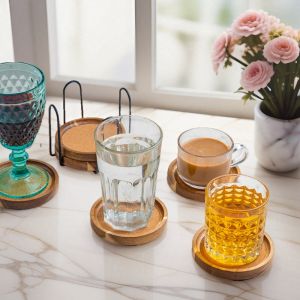 ที่วางแก้วน้ำชา เน้น มัลติฟังก์ชั่น วอลนัทสีดํา ปกป้องเดสก์ท็อป ฉนวนกันความร้อน คนรักคลาสสิก ตกแต่ง