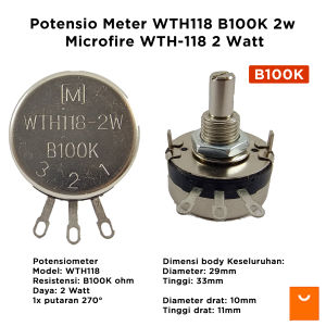 Potensio Meter WTH118 B100K 2w Microfire WTH-118 2 Watt