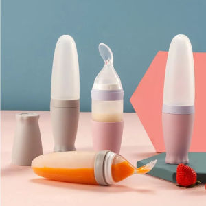VREN Baby 120ml Generic Feeder Stand Spoon Rice Cereal Bottle Squeeze Feeder Feeding Accessories Utensils For Newborn Cutlery Bottle