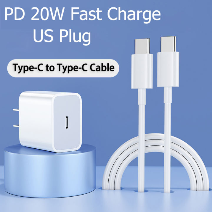 20W Fast Charger USB C Power Adapter Type C to Type-C Cable