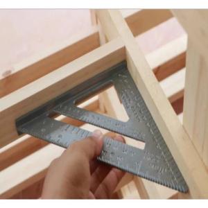 Speed Square Penggaris Siku Segitiga Sudut Carpenter Woodworking 7 inch Metric / Penggaris Siku L/Penggaris Siku Segitiga SILVER Waterpass dan Penggaris segi tiga