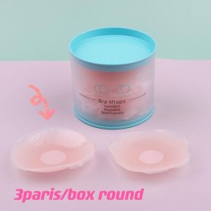 JBox# 3pairs Nipple Tape with Box Silicone Nipple Cover Reusable Adhesive Invisible Pasties
