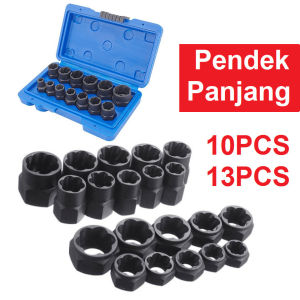 Alat Pembuka Baut 10PCS 13 PCS Mur Hex Rusak 9mm-19mm Set Kunci Ring pass Damaged Screw Bolt Nut Remover Patah Dol Screw Extractor Sekrup Rusak Tlms Pencabut 10pcs