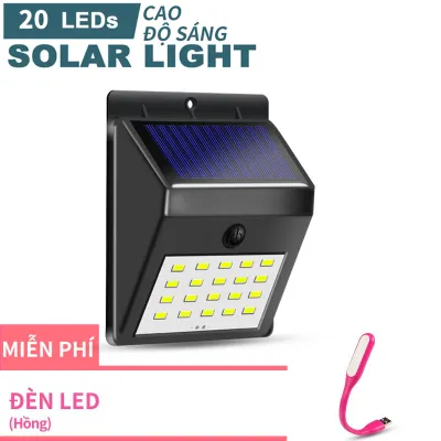(Miễn phí Đèn led USB mini) Đèn năng lượng mặt trời Solar 20 LED siêu sáng