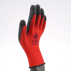 【TISS】ถุงมือไนล่อน เคลือบพียูสีดำขายยกแพ็ค 12 คู่.กันนํ้ามัน กันน้ำ กันบาด กันลื่น ถุงมือทำสวน