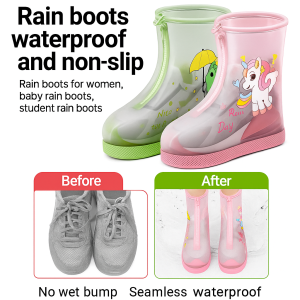 Waterproof Anti-Slip Rain Shoe Covers for Spring Summer Girls  Baby  Kids  Students  Outdoor Wear  Rainproof  Durable