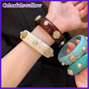 Colorfulswallow Bohemian vỏ nhựa braclets cho phụ nữ hình học hyperbole cổ điển Bangles trang sức thời trang thanh lịch Acrylic pulseras