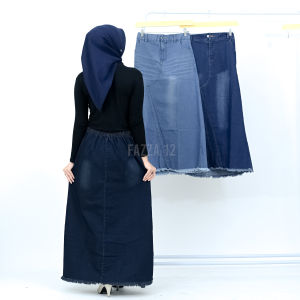 Rok jeans  Korean Style/ rok denim tebal/ rok jumbo Terbaru