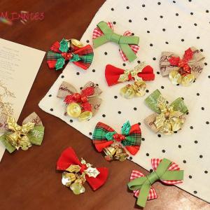 MIZ 7 cái giáng sinh cung Xmas cây trang trí chuông cung giáng sinh đồ trang trí Bowknot thủ công năm mới navidad tự làm quà tặng gói trang trí nội thất