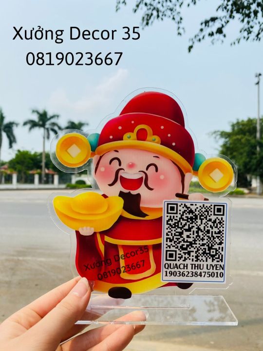 Bảng QR Cod hình ông thần tài,chất liệu meca bền đẹp,in theo yêu ...