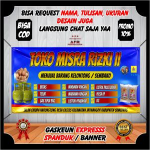 Spanduk Banner Backdrop Toko Sembako  Kelontongan Sembako klontongan custom Murah Berkualitas