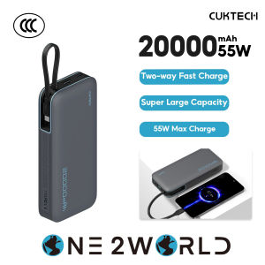 CUKTECH PB200N 55W Power Bank – 20000mAh Built-in Cable High-Speed Charging Airline Safe Versatile & Stylish