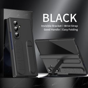 Phone Case For Samsung Galaxy Z TriFold Fold 8 7 6 5 4 Wristband Hinge Folding + Tempered Glass Shockproof Kickstand Cover2026