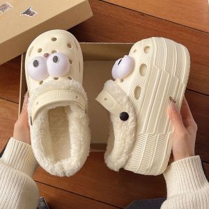 [Free Shipping] High-heeled 9CM thick-soled perforated sandals for women suitable for home and outdoor wear summer beach seaside height-increasing closed-toe sandals for women