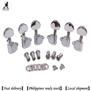 3R3L Set Tuner Chrome String Winder Acoustic Replacement Part Repair Accessories Maintenance Tool
