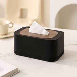 GAOSU Bìa gỗ Hộp khăn giấy Nhựa Chống thấm nước Giá đỡ giấy vệ sinh Đa chức năng Có thể tháo rời Giá đỡ khăn ăn Văn phòng tại nhà