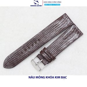 [PHOM MỎNG] Dây Da Đồng Hồ Nam Nữ Dây Đồng Hồ Da Kỳ Đà Size 1214 16 18 19 20 21 22 24mm Khóa Kim Gắn Chốt Kèm Cây Tháo Dây Tiện Lọi Songhan Leather