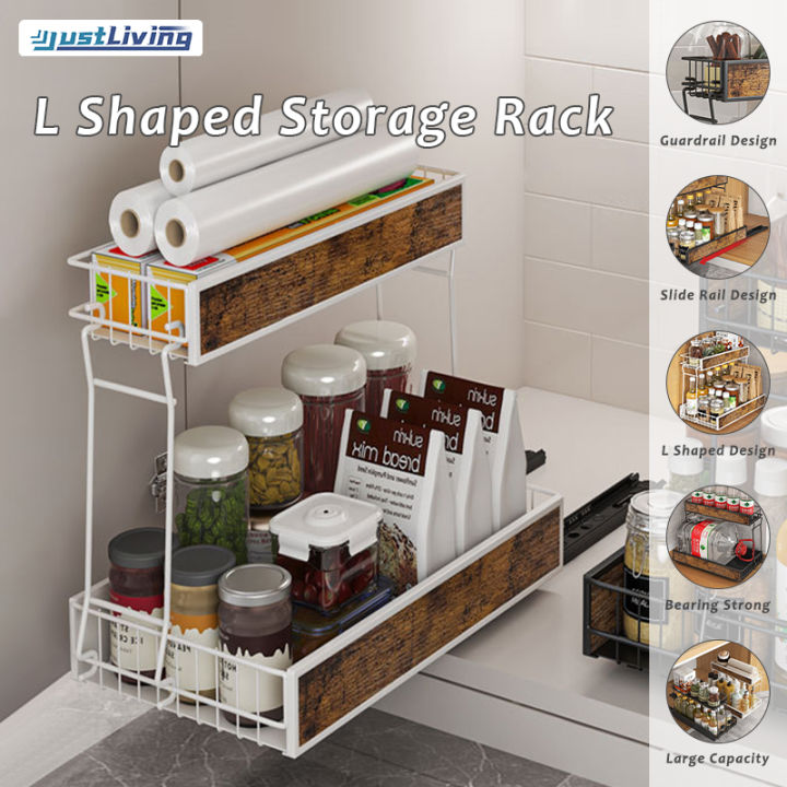 JustLiving 1PC Kitchen Cabinet Rack Under Sink Rack Spice Rack