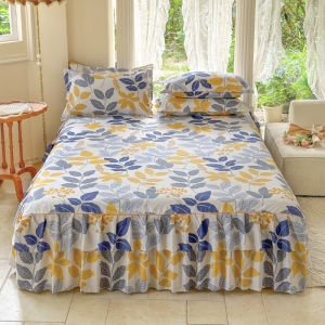 Dansunreve Non-Slip Bed Skirt Luxury Floral Bed Sheet Korea Style Simmons Bed Cover Sheet Quilted Fittedsheet Mattress Proector Queen/King