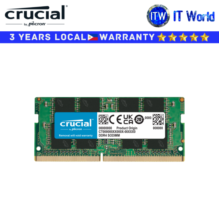 Crucial RAM 16GB DDR4 3200MHz CL22 SODIMM Laptop Memory