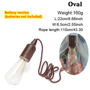 Outdoor Alliance Outdoor Pull Cord Lights Camping Tent Lantern Battery Operated Waterproof Atmosphere Light for Backyard Tents Garden Cafe Party  Camping Light Hanging Rope Portable Outdoor Tent IP44 waterproof Pull Light