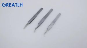 GREATLH-Stainless Steel Hair Transplant Forceps FUE Hair Implanting Tweezer Clamp