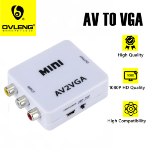 AV To VGA Plug and Play Portable Video Converter Adapter Display for Set-Top Box