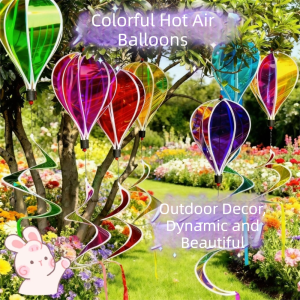 LUZMAR 1PC Random Color Air Balloon Rotating Colorful Windmill Spinners Plastic Material Wind Strips Outdoor