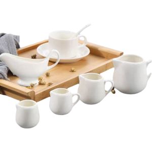 NALANILI 1pc Single Unit Ceramics Seasoning Jar White Color Kitchen Tool Ceramics Milk Pot Compact Tableware Grade Ceramics Cup Pitcher Home Kitchen