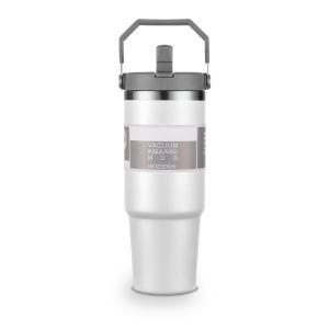 [DIY NAME]  BUY 1 FREE 1 900ML Vacuum Water Cup 304 Stainless Steel Handheld Thermos Bottle Insulated Vacuum Tumbler Hot &Cold Thermos Cup