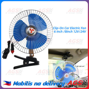6 Inch /8Inch Clip-On Car Electric Fan Portable Summer Cooling Fan Truck Vehicle Strong Wind Air Cooler 12V/24V