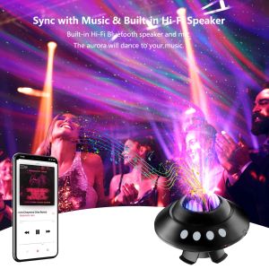 Starry Sky Projector Light Bluetooth Star Projection Lamp Colorful Night Light Galaxy Laser Light With Speaker and Remote Adjustable Brightness and Timer Aurora Light Projector