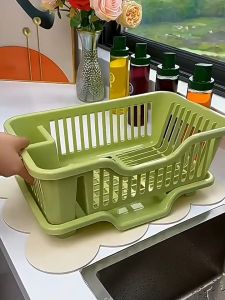 Kitchen Dish Drying Rack with Drain Tray for Bowls Spoons Chopsticks Multi-purpose Storage Basket沥水架