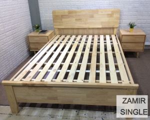 Flotti Zamir Solid Thailand Rubberwood Bed Frame (Side Drawers Are Not Included)