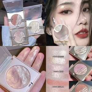2 in 1 Eye Shadow Plate Natural Glitter Powder High Gloss Eye Shadow Powder Blusher Integrated Plate