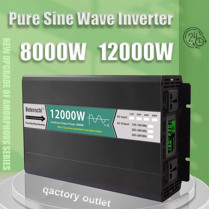 Original Pure Sine Wave Inverter 12V 24V 48V DC To AC 110V 220V 8000W ...