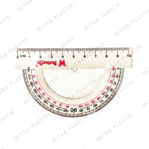 Busur Derajat Plastik Butterfly Kecil Penggaris 10 cm mistar 180