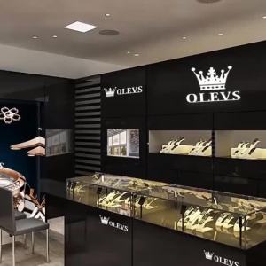 OLEVS 6898 Quartz Business Men Wristwatch Genuine Leather Band Waterproof Watches For Men Calendar Week Display