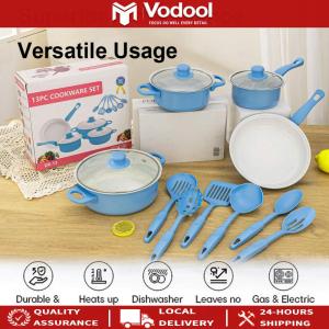 【HOT】 12-Piece Non-Stick Cookware Set Deep Frying Pan with Lid Milk Pot Maifan Stone Frying Pan for All Types of Cooker