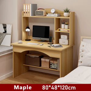 Computer Table Meja belajar Student Study Desk With Book Shelf Combined Bookcase Table With Storage Rack Computer Table Home Office Writing Desk 书桌/学习桌