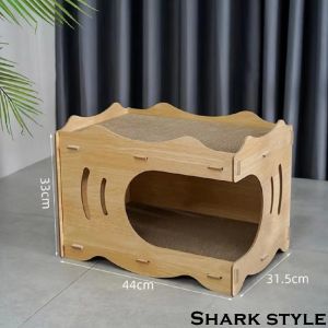 TRENY Wood Cat Scratcher Box Cat Box House Cat Bed Rumah Kucing Cat House Cat Scratcher House Rumah Kucing Kotak 貓抓板 貓窩 猫屋