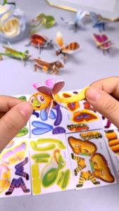 Puzzle Kertas 3D 卡通恐龙卡皮巴拉昆虫飞机立体小拼图 Paper Puzzle 儿童DIY手工拼装益智玩具 Kids Craft Early Educational Toy Gift