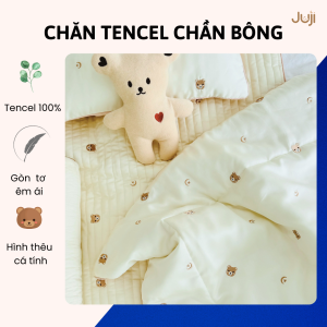 Chăn Chần Bông Tencel Chăn Thu Đông Cho Bé Chăn Cho Bé Trai Bé Gái Trần Bông Mùa Hè Êm Mềm Mát Phong Cách Hàn Quốc