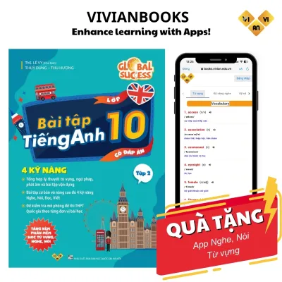 Sách bài tập tiếng Anh lớp 10 mới Global Success 4 kỹ năng Tập 2 ThS Lê Vy Vivianbooks Tặng kèm sách Đáp án
