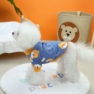 DY Loving Cute Dog Clothes Teddy Bear Shihtzu Hoodie with Pull Tab Ins Bear Poodle Shirt