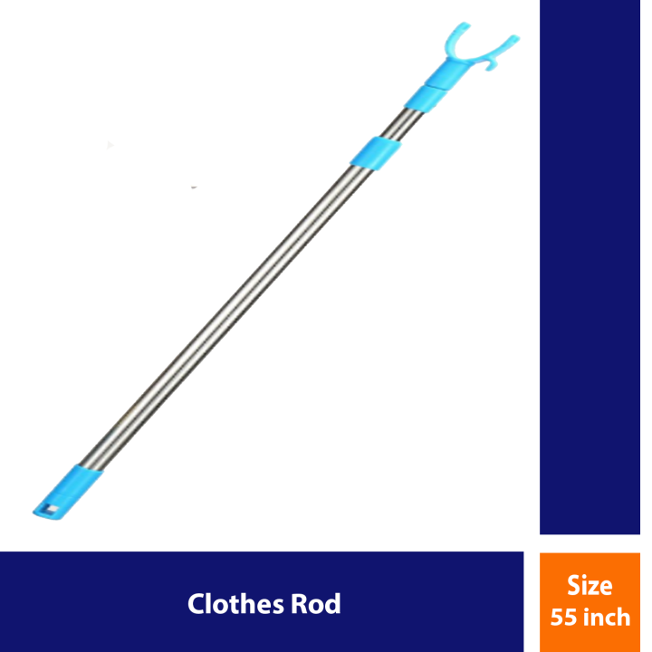 YMC Closet Stick Pole, Closet Hook, Fashionable Metal Telescopic Extendable  Reach Stick Clothes Poles/Rod/Hanger/Fork/Rail/Hooker/Stick for Clothes (Color  may vary)