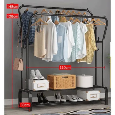 (SANG TRỌNG- TIỆN NGHI) Giá Treo Quần Áo Kệ Treo Quần Áo Kim Loại Đơn Giản Chắc Chắn Tiện Lợi 2 Giàn Phơi 2 Tầng-KỆ GIÁ TREO QUẦN ÁO MẪU MỚI 3TRONG 1 ĐỂ GIÀY CÓ MẪU TREO MŨ GIÀN PHƠI QUẦN ÁO GẤP GỌN Rosea Crystal-Mall